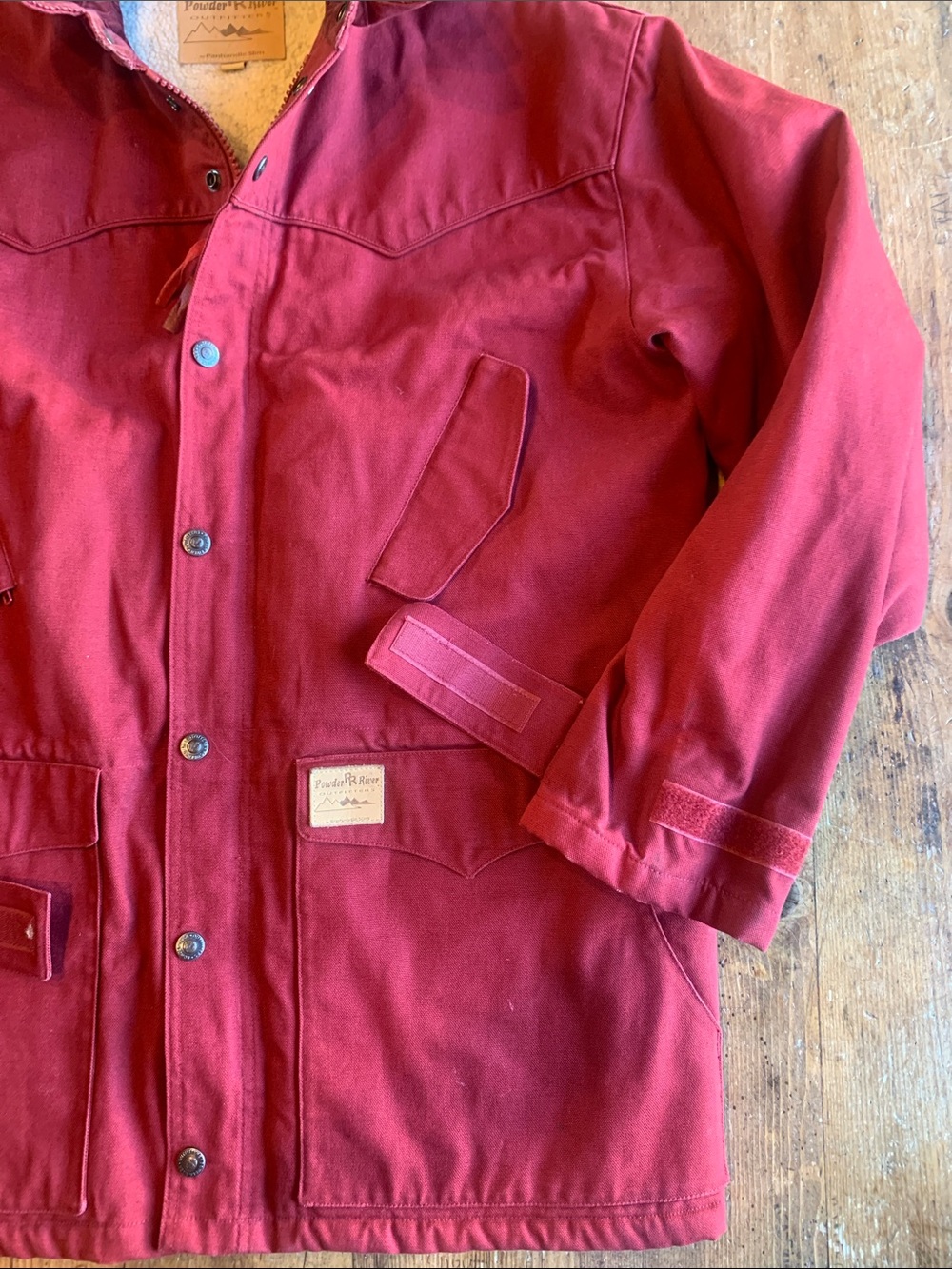 Men's Red Military-Style Field Jacket - Picture 15 of 16